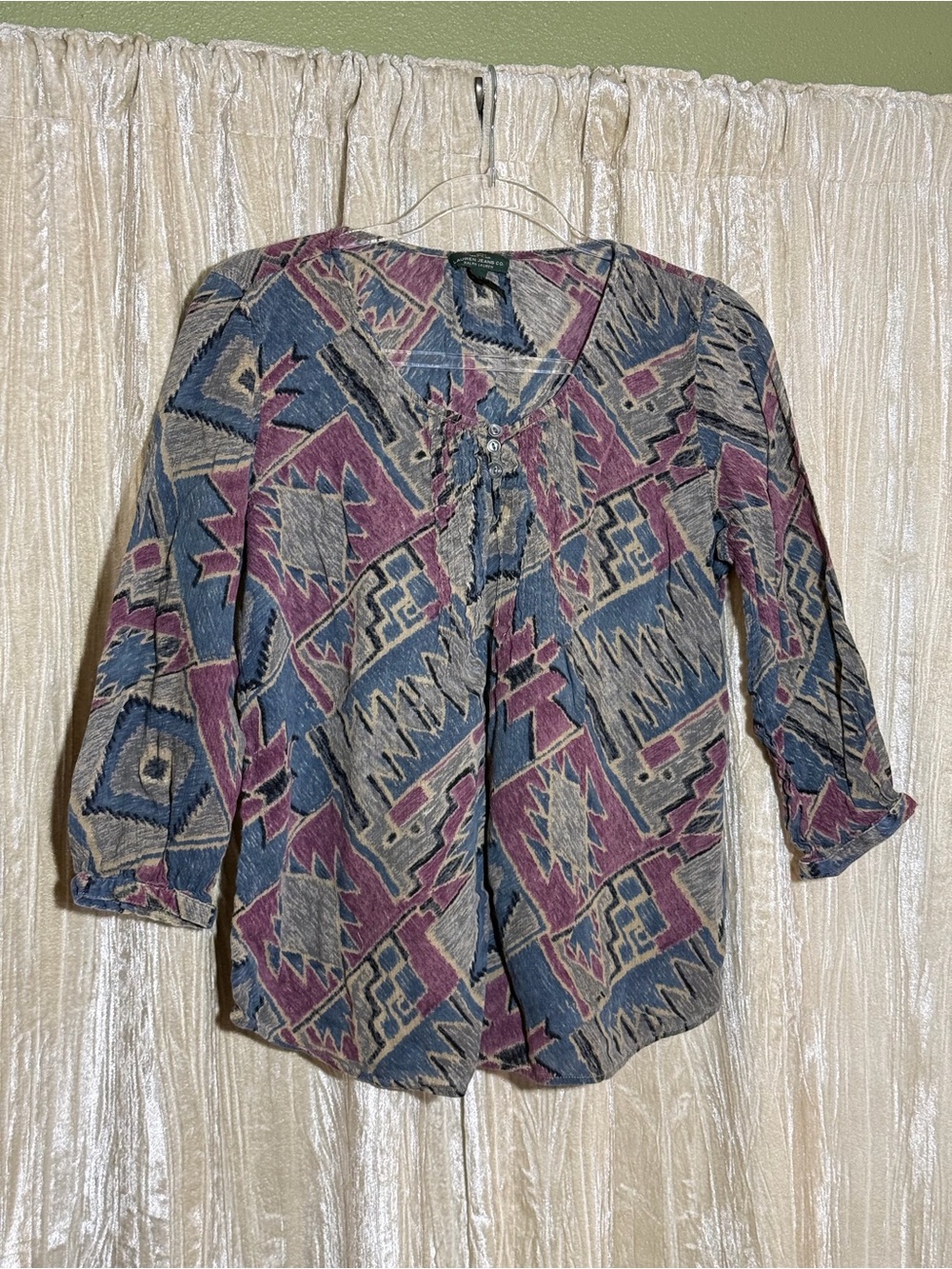 Lauren Jeans Co. Ralph Lauren Patterned Aztec Blouse